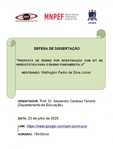 DEFESA DE DISSERTAÇÃO